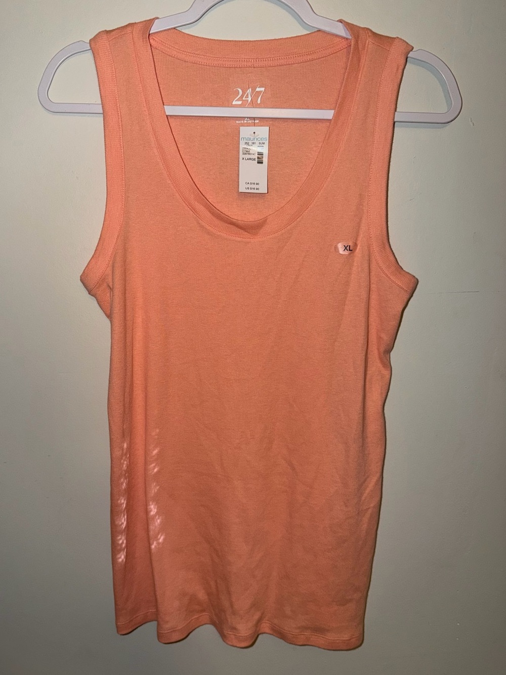 Maurices 24/7 Peach Scoop Neck Tank Top